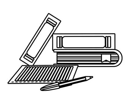 Study elements cartoon Illustrazione stock