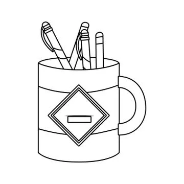 Study elements cartoon Stock Illustration