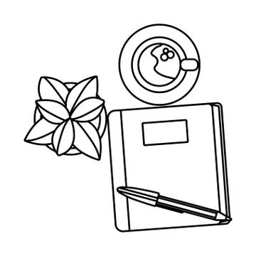 Study elements cartoon Illustrazione stock