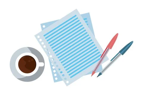 Study elements cartoon Illustrazione stock