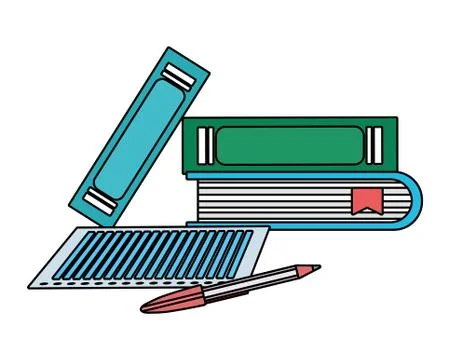 Study elements cartoon Stock Illustration
