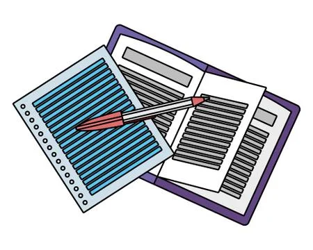 Study elements cartoon Stock Illustration