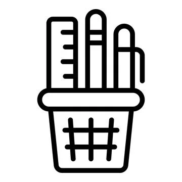 Study elements icon outline vector. Data learn Stockillustratie