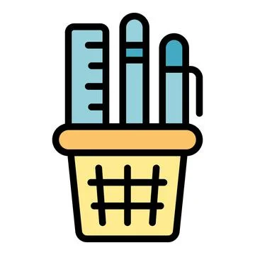 Study elements icon vector flat Stockillustratie