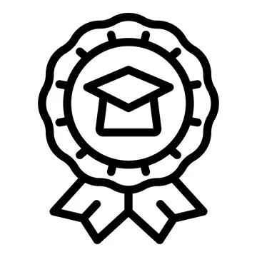 Study emblem icon outline vector. Course seminar Stockillustratie