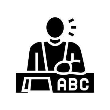 Study english glyph icon vector illustration 스톡 일러스트