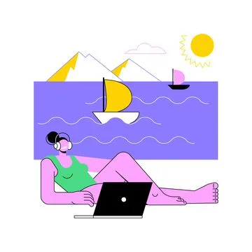 Study everywhere isolated cartoon vector illustrations. Illustrazione stock