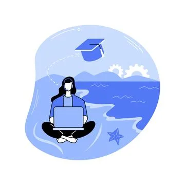 Study everywhere isolated cartoon vector illustrations. Stock Illustration