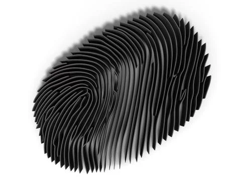 Study fingerprint through a magnifying glass, concept of criminology and Stock Illustration