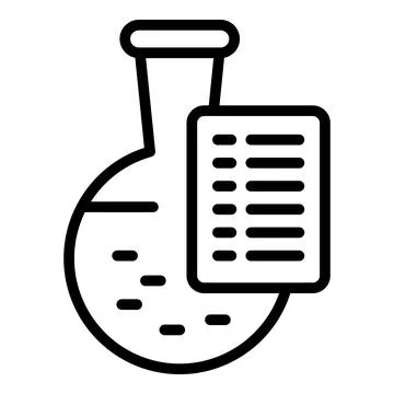 Study flask icon outline vector. Case research Stockillustratie