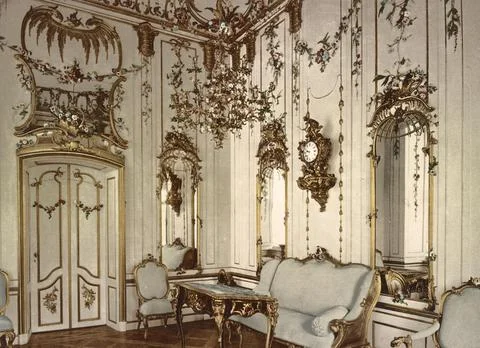 Study of Frederick the Great in Stadtschloss in Potsdam Brandenburg Germany c Stock Illustration