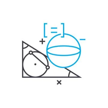Study of geometry linear icon concept. Study of geometry line vector sign イラスト素材