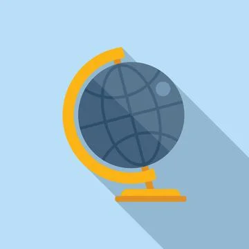 Study globe icon flat vector. School master イラスト素材
