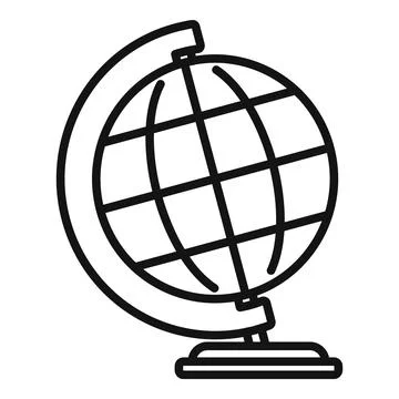 Study globe icon outline vector. School master Stock Illustration