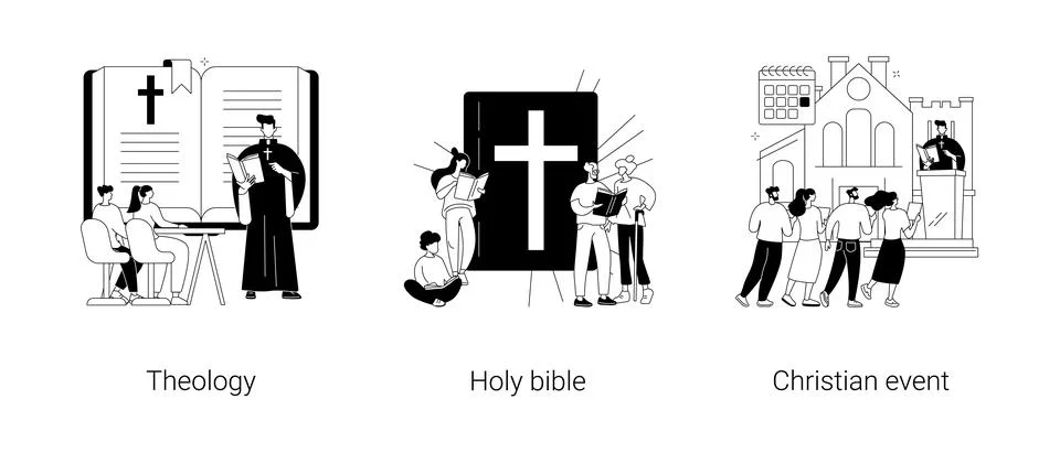 Study of god abstract concept vector illustrations. Stock Illustration