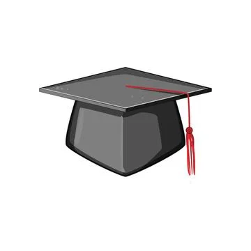 Study graduation hat cartoon vector illustration Stock Illustration