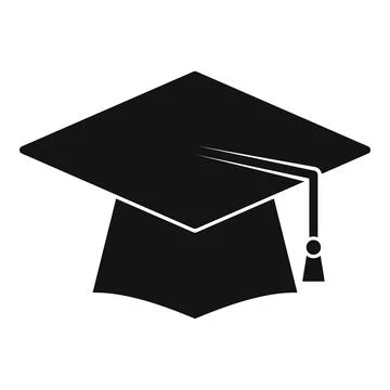 Study graduation hat icon simple vector. College diploma Stock Illustration