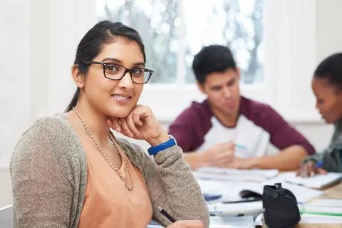 Study group helps me prep for exams. three university students studying. Stock Photos
