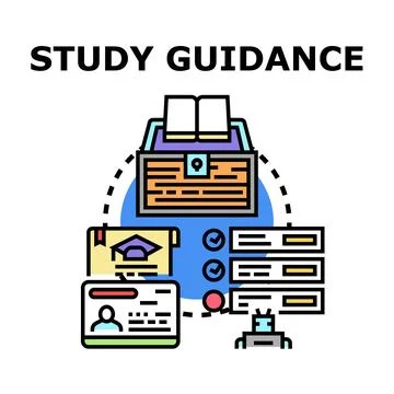 Study guidance concept for education and academic support 库存插图