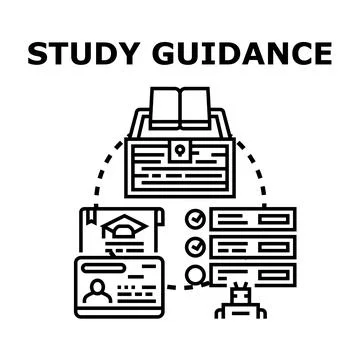 Study guidance concept for education and academic support Stock Illustration
