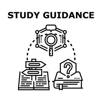 Study guidance concept exploring educational information system Stock Illustration