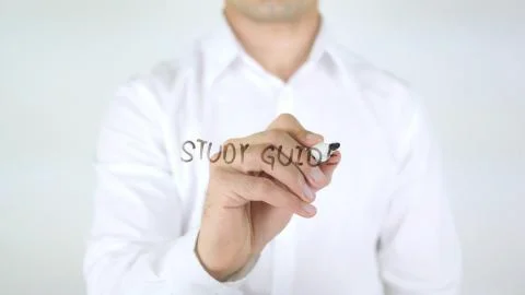 Study Guide, Man Writing on Glass 写真素材