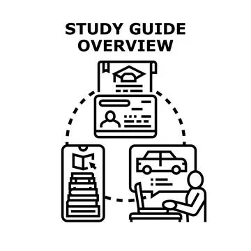 Study guide overview for education and learning 스톡 일러스트