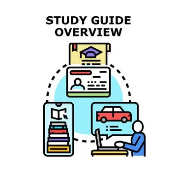 Study guide overview for education and learning 스톡 일러스트