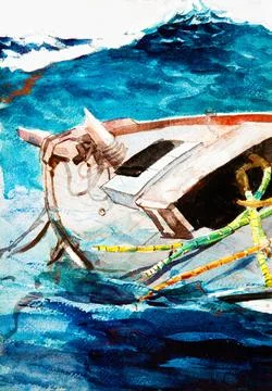 Study for The Gulf Stream by Winslow Homer. Stock Illustration