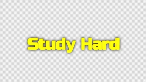 Study Hard 3D Title Animation on Alpha Channel Stock Footage 318823621