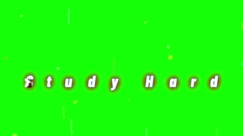 Study Hard text animation with fire effect. Cartoon explosion motion graphic on Stock Footage 340250819