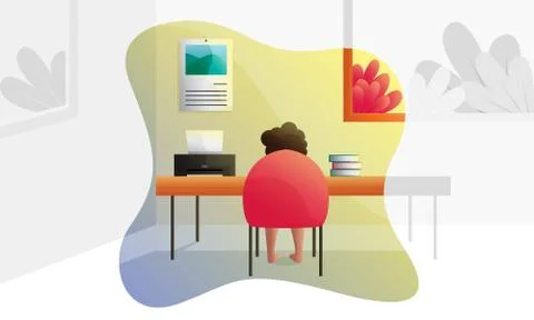 Study at Home Concept Illustration Stock Illustration