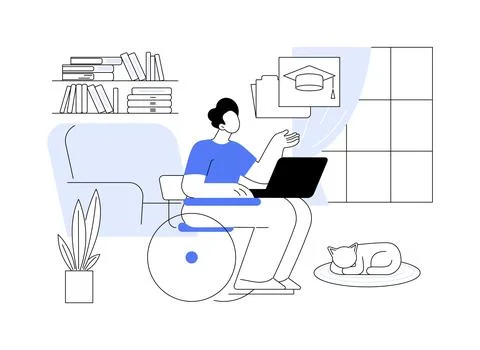 Study from home isolated cartoon vector illustrations. Illustrazione stock