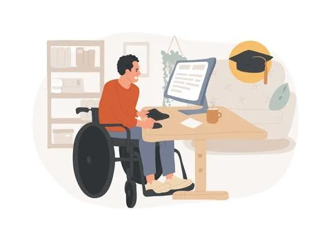 Study from home isolated cartoon vector illustrations. Stock Illustration