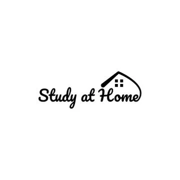 Study at home letter vector graphic design illustration Stock Illustration
