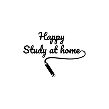 Study at home letter vector graphic design illustration 스톡 일러스트