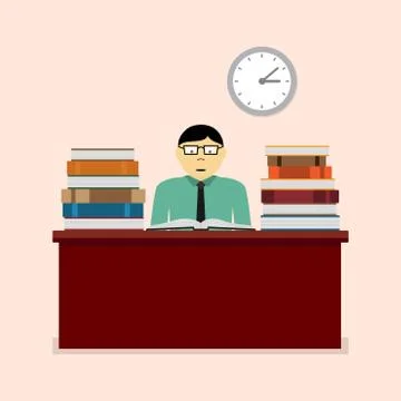 Study hour Stock Illustration