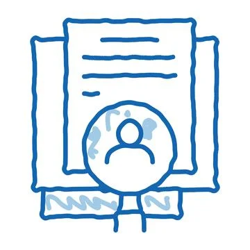 Study of human documents doodle icon hand drawn illustration 스톡 일러스트