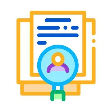 Study of human documents icon vector outline illustration Ilustración de archivo