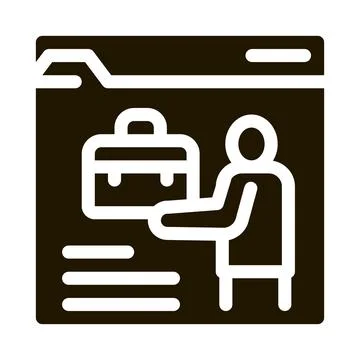 Study of human documents icon Vector Glyph Illustration Stock Illustration