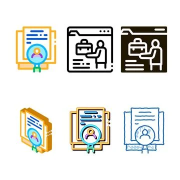 Study of human documents icon vector mix outline Stock Illustration