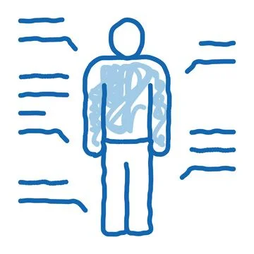 Study of human functions doodle icon hand drawn illustration Illustrazione stock