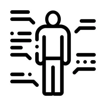 Study of human functions icon vector outline illustration Illustrazione stock