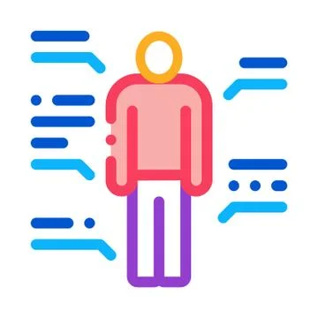 Study of human functions icon vector outline illustration Illustrazione stock