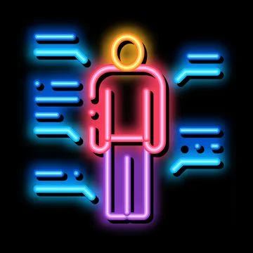 Study of human functions neon glow icon illustration Illustrazione stock