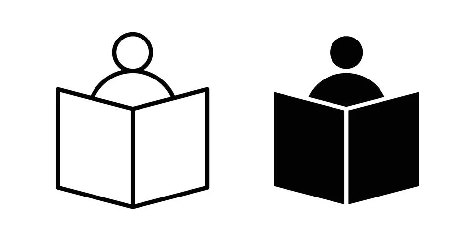 Study icon. Line Drawings and Silhouettes icons Stock Illustration