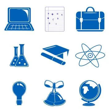 Study icons Stock Illustration