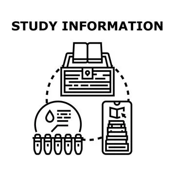 Study information gathering research development concept Stock Illustration