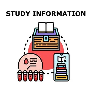 Study information gathering research development concept Stock Illustration
