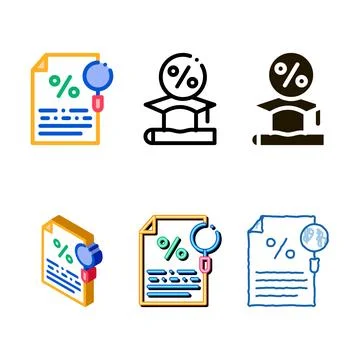 Study of interest related documentation icon vector simplified outline Stockillustratie